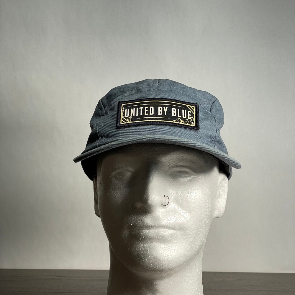 United By Blue Panel Hat Snapback Dusty Blue Logo Patch Hiking Travel Outdoor